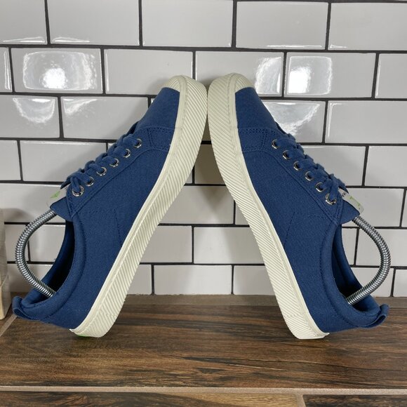 Cariuma OCA Low Womens Size 10.5 Shoes Marine Blue Canvas Casual Low Top Sneaker - Picture 7 of 14